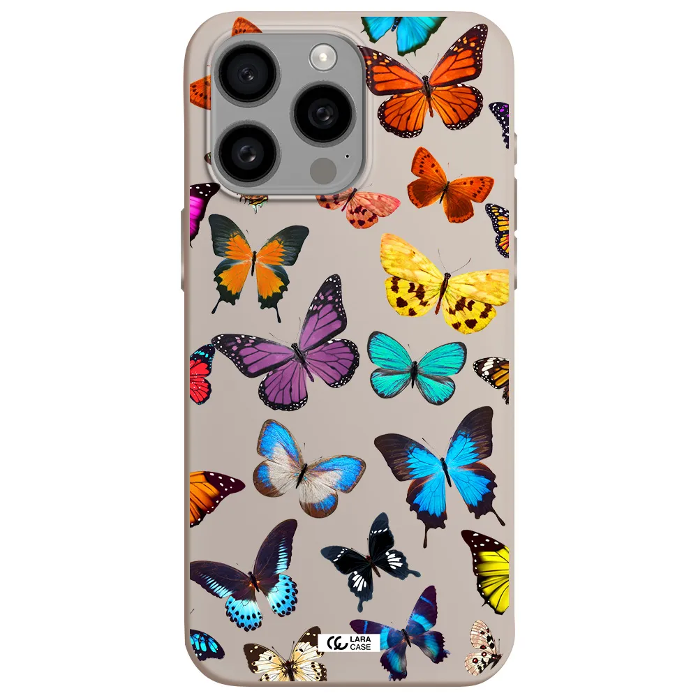 Colorful Butterflies Apple Iphone 15 Pro max Silicone Stone Case