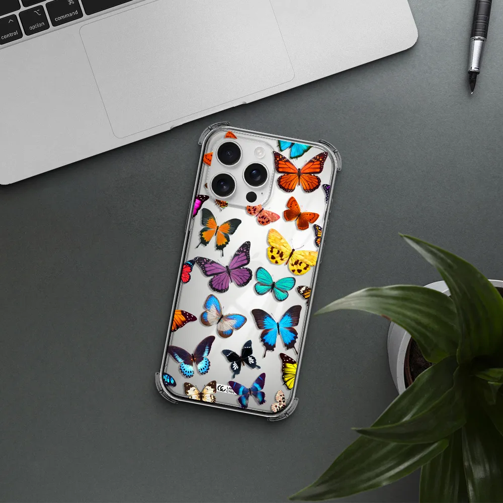 Colorful Butterflies Apple Iphone 16 Pro Max Clear Pc Case