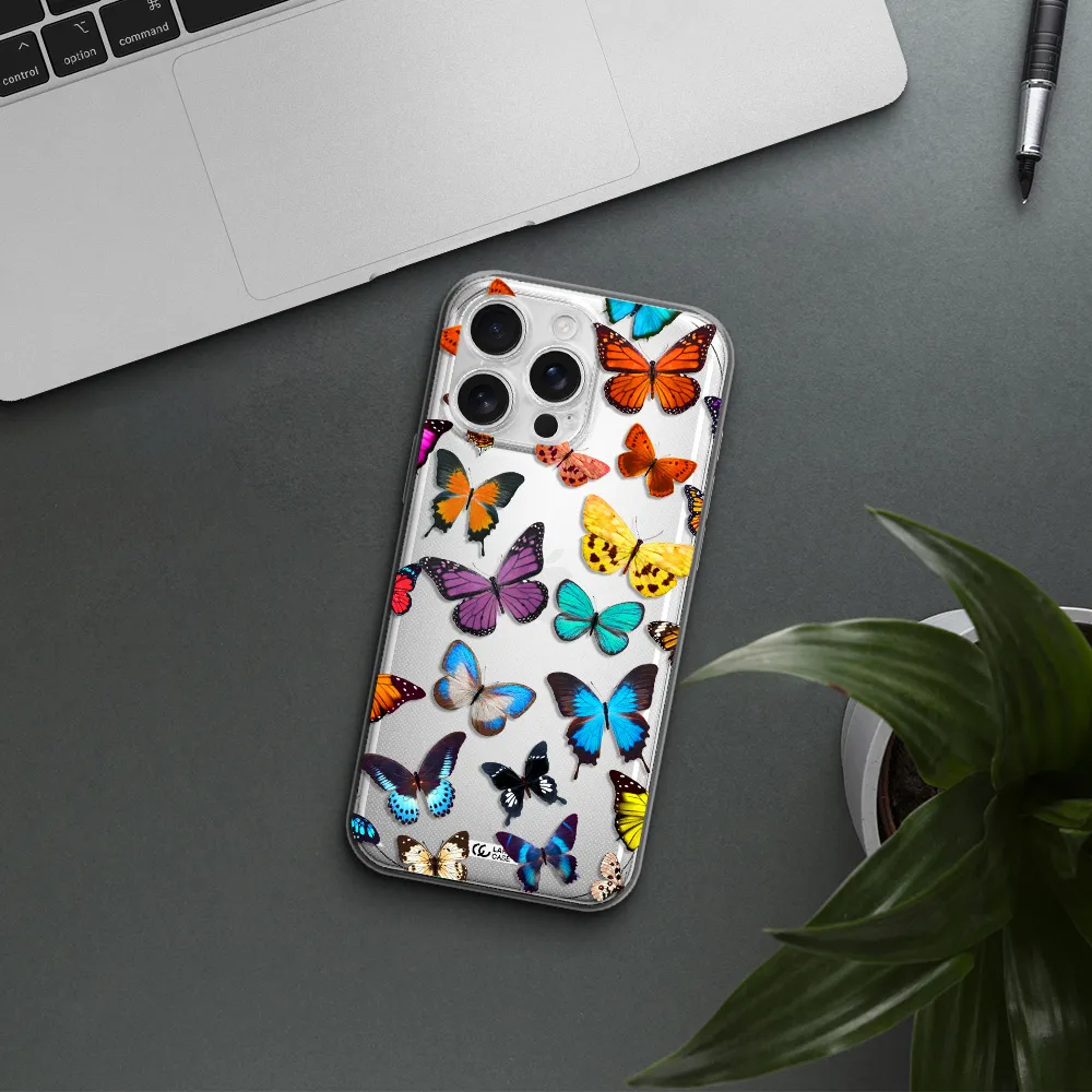 Colorful Butterflies Apple Iphone 16 Pro Max Clear Tpu Case