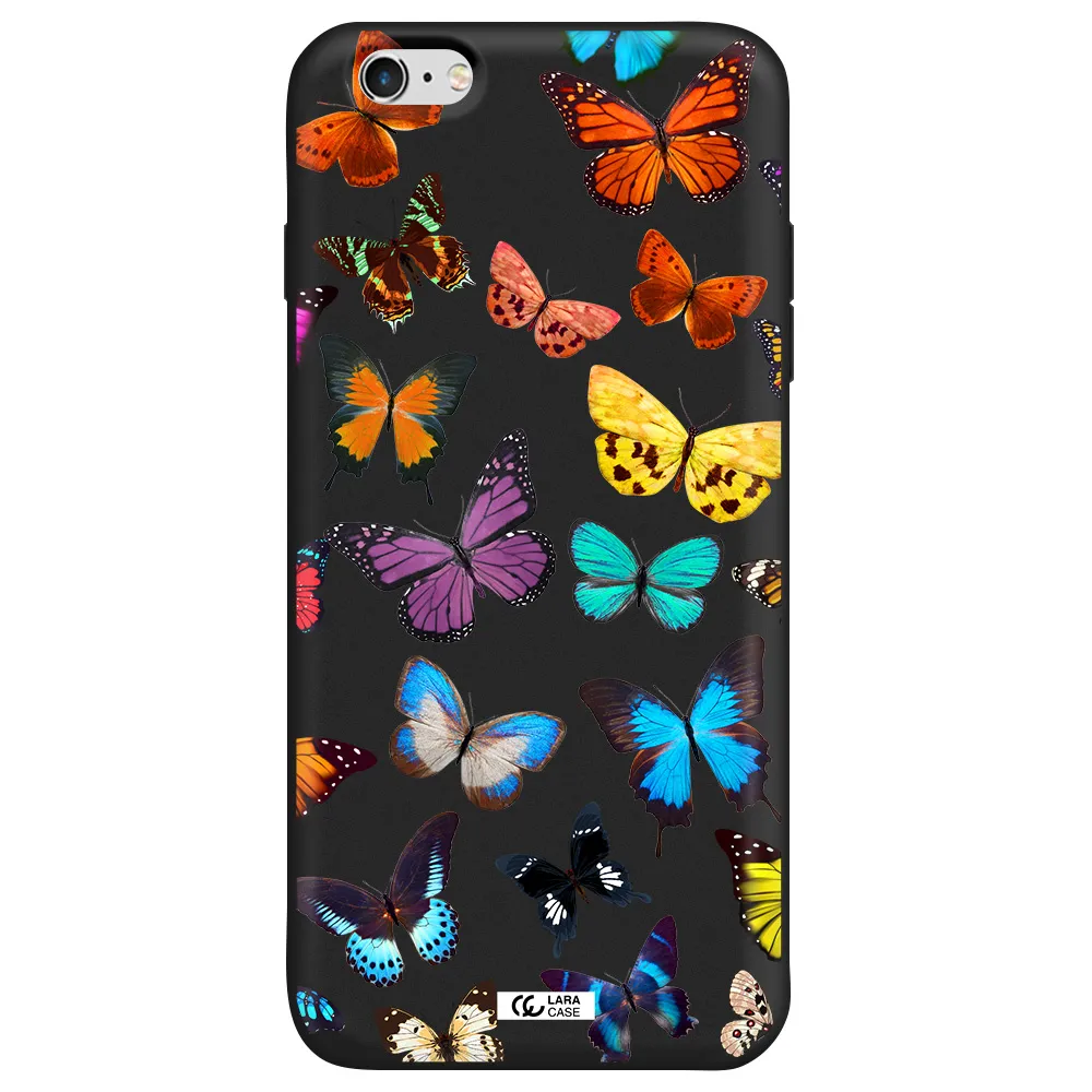 Colorful Butterflies Apple iPhone 6 s plus Silicone black Case
