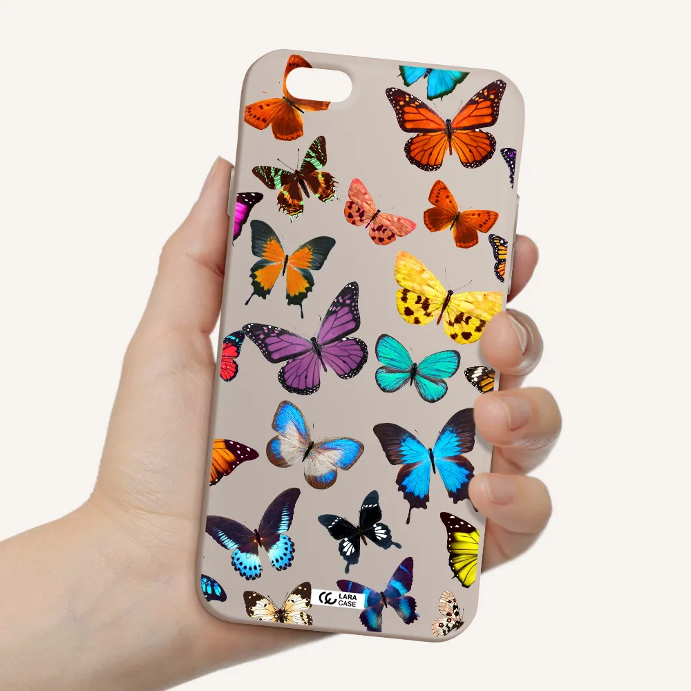 Colorful Butterflies Apple iPhone 6 Silicone Stone Case