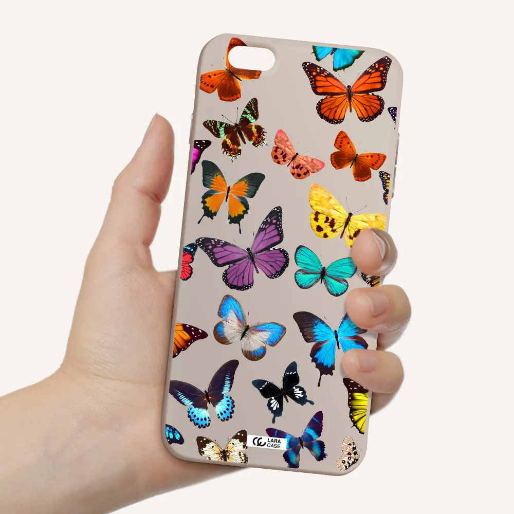 Colorful Butterflies Apple iPhone 6S Silicone Stone Case