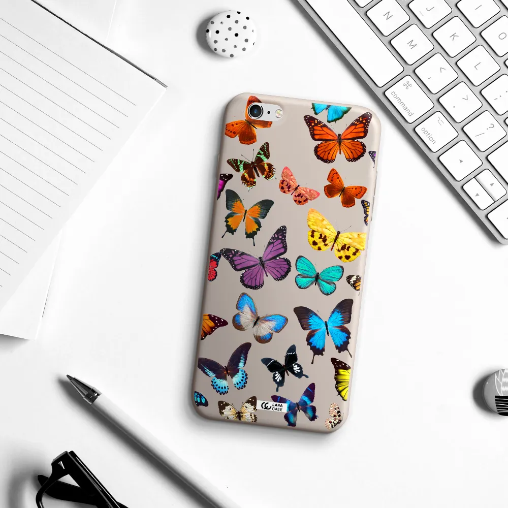 Colorful Butterflies Apple iPhone 6S Silicone Stone Case