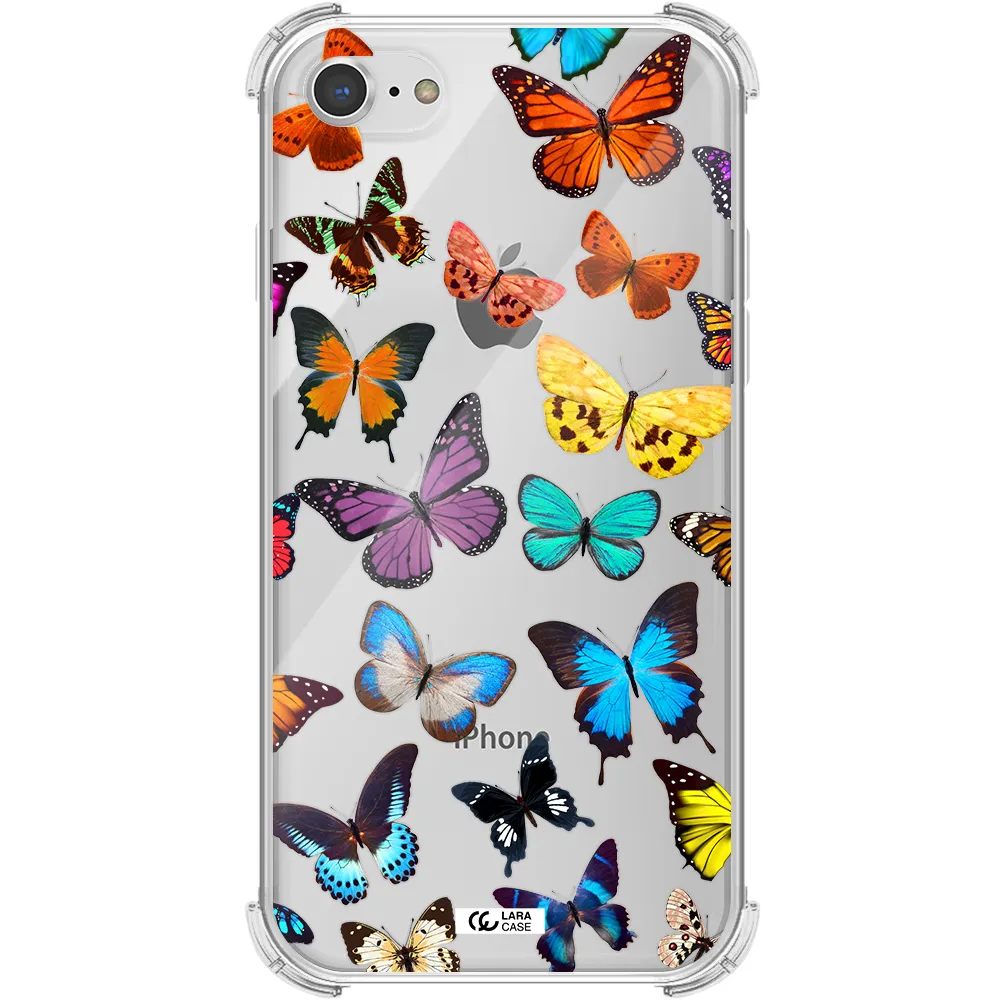 Colorful Butterflies Apple iPhone 8 Clear PC Case