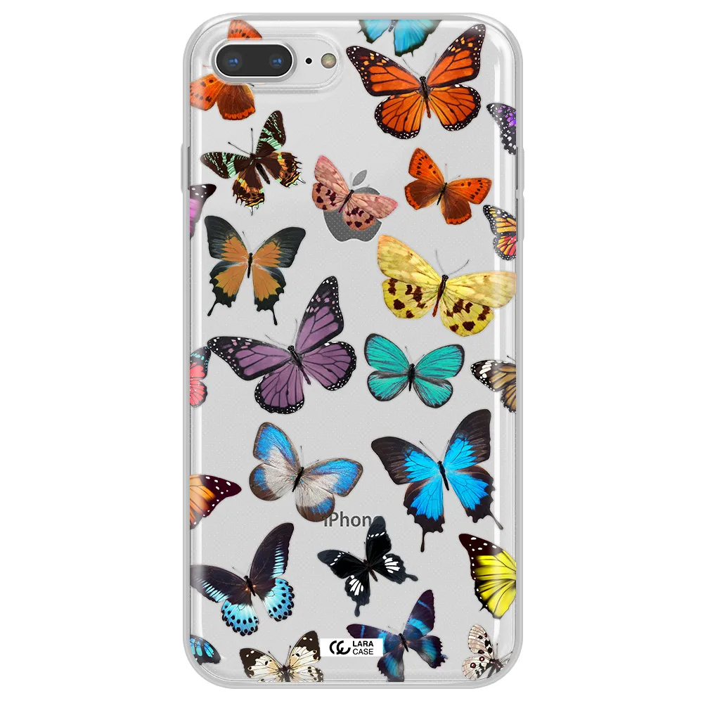 Colorful Butterflies Apple iPhone 8 plus Clear TPU Case