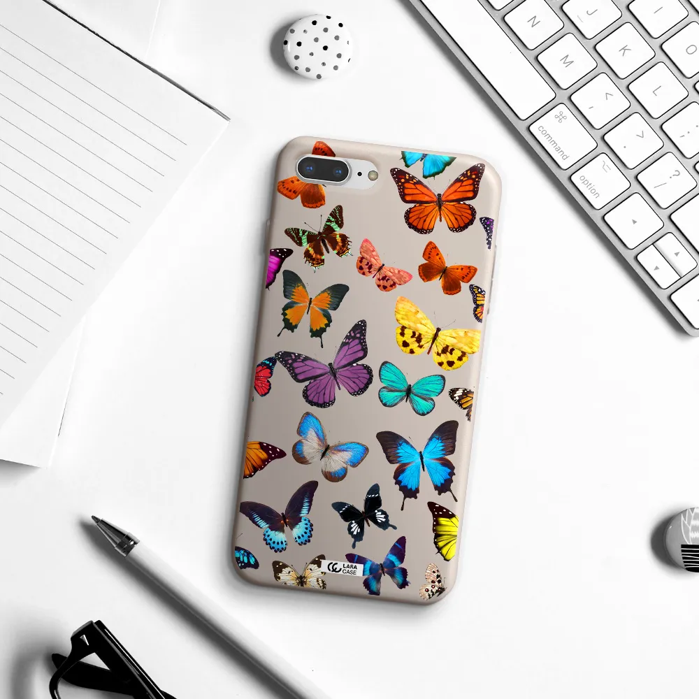 Colorful Butterflies Apple iPhone 8 plus Silicone Stone Case