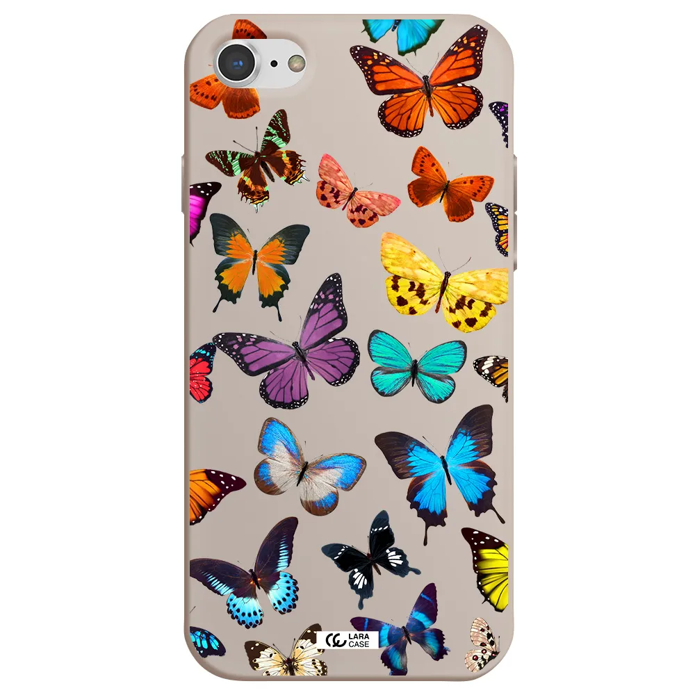 Colorful Butterflies Apple iPhone 8 Silicone Stone Case