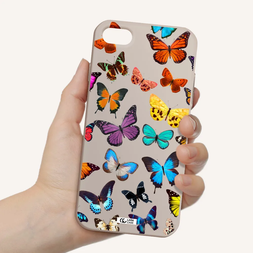 Colorful Butterflies Apple iPhone 8 Silicone Stone Case