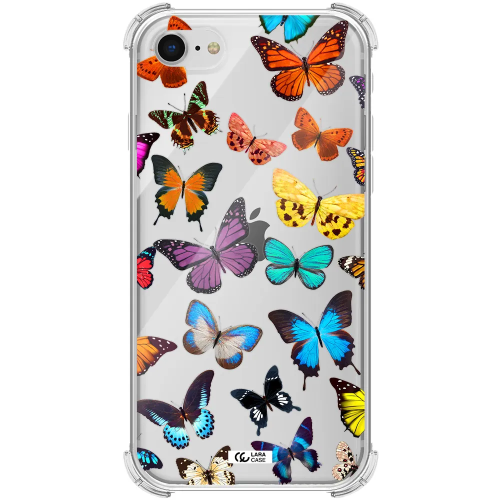Colorful Butterflies Apple iPhone se 2020 Clear PC Case