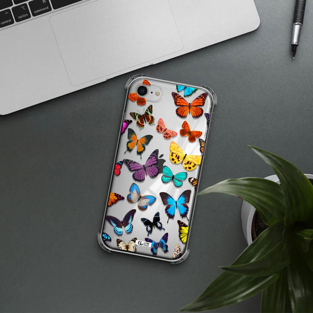 Colorful Butterflies Apple iPhone se 2020 Clear PC Case