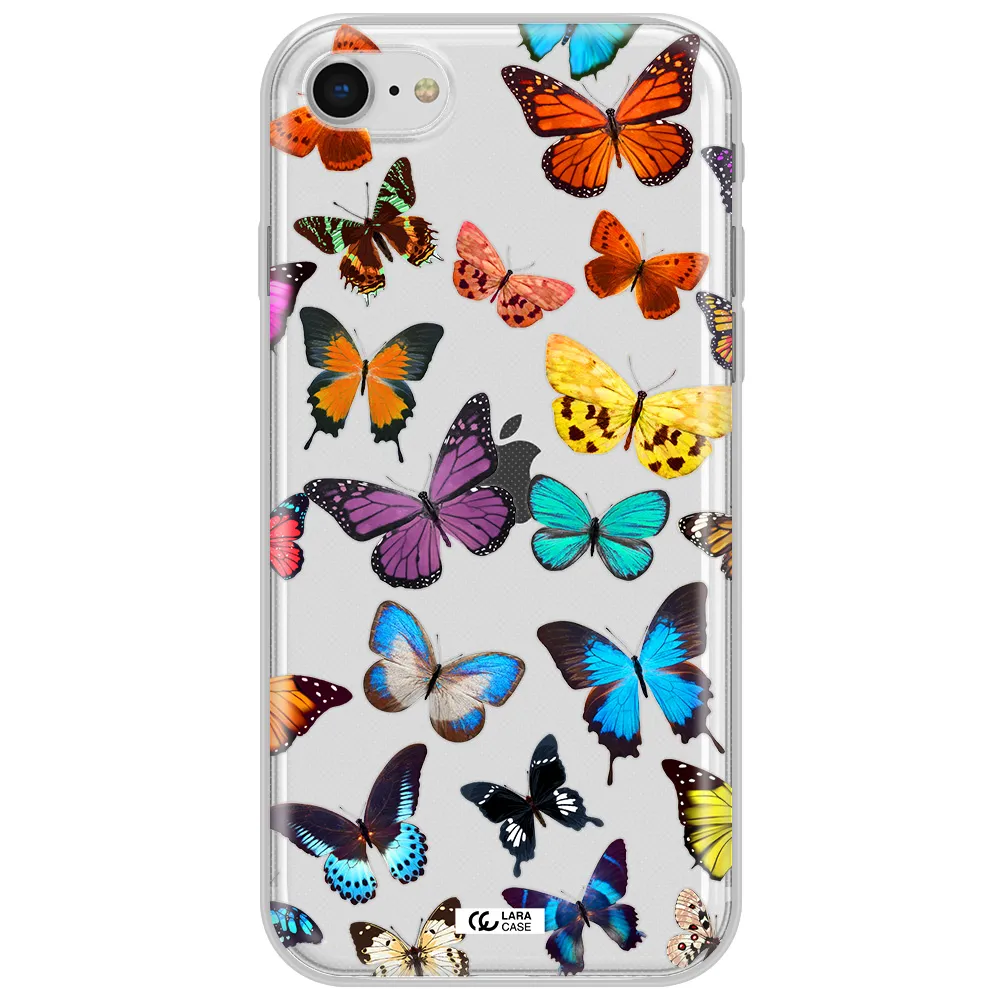 Colorful Butterflies Apple Iphone Se 2020 Clear Tpu Case