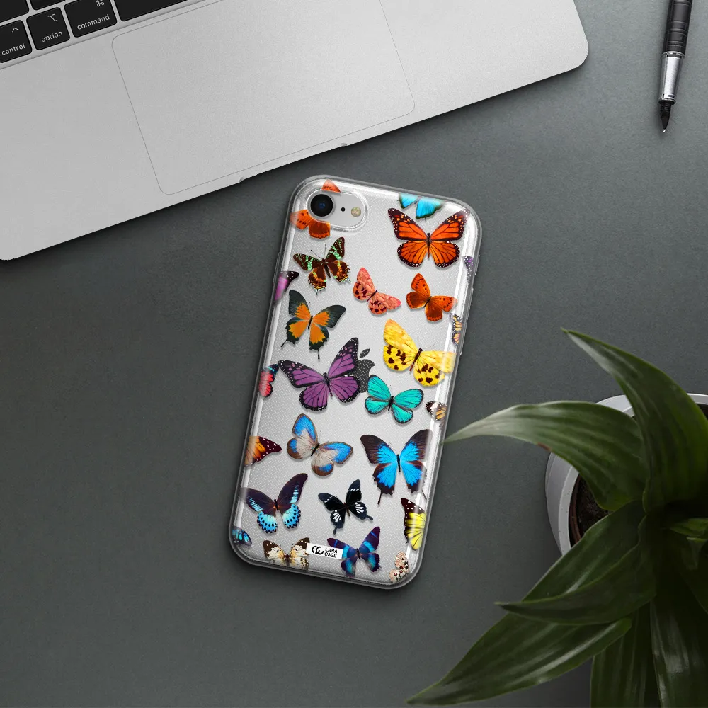 Colorful Butterflies Apple Iphone Se 2020 Clear Tpu Case