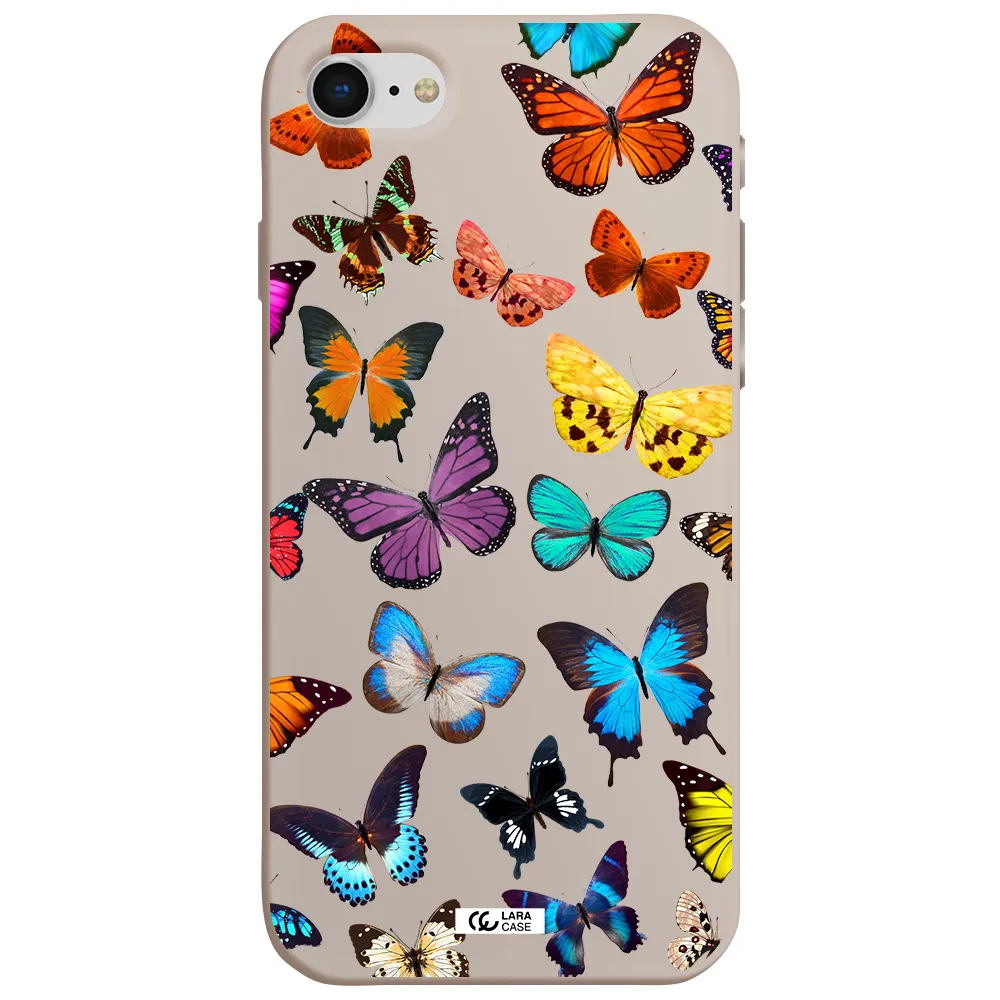 Colorful Butterflies Apple iPhone se 2020 Silicone Stone Case
