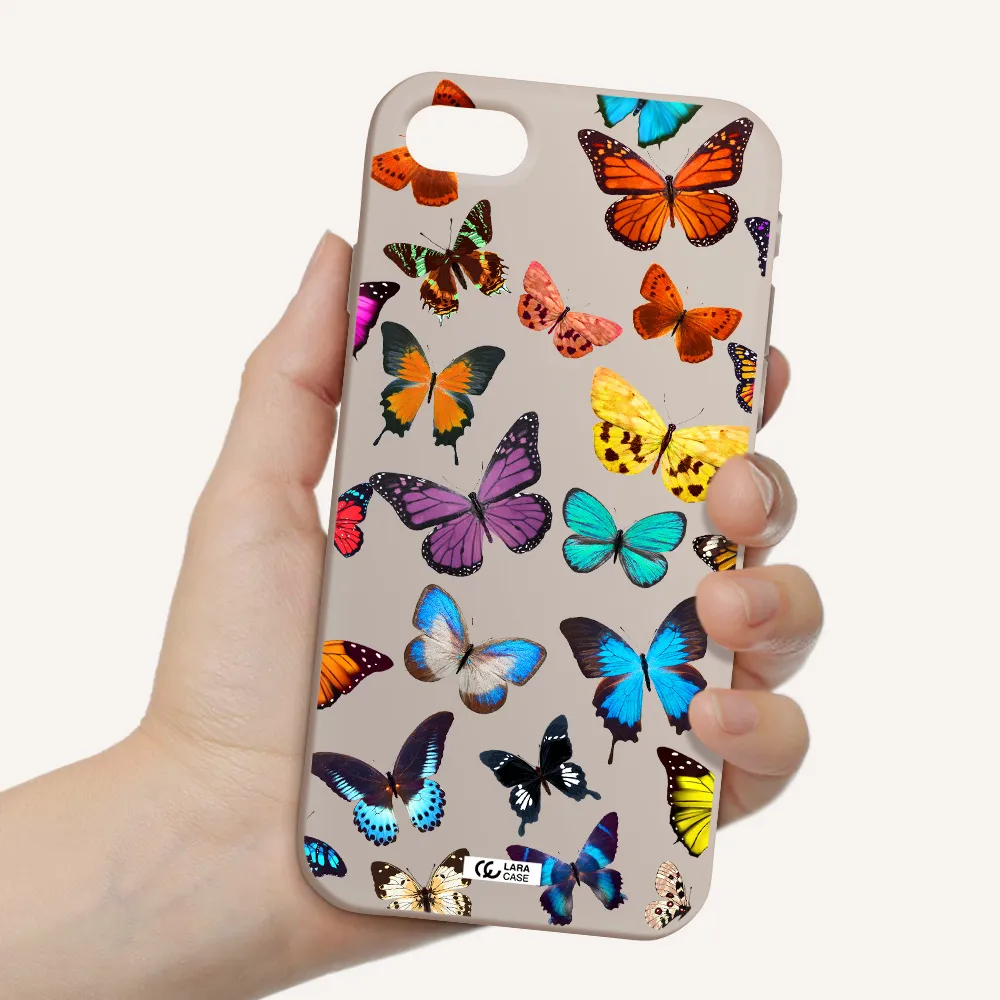 Colorful Butterflies Apple iPhone se 2020 Silicone Stone Case
