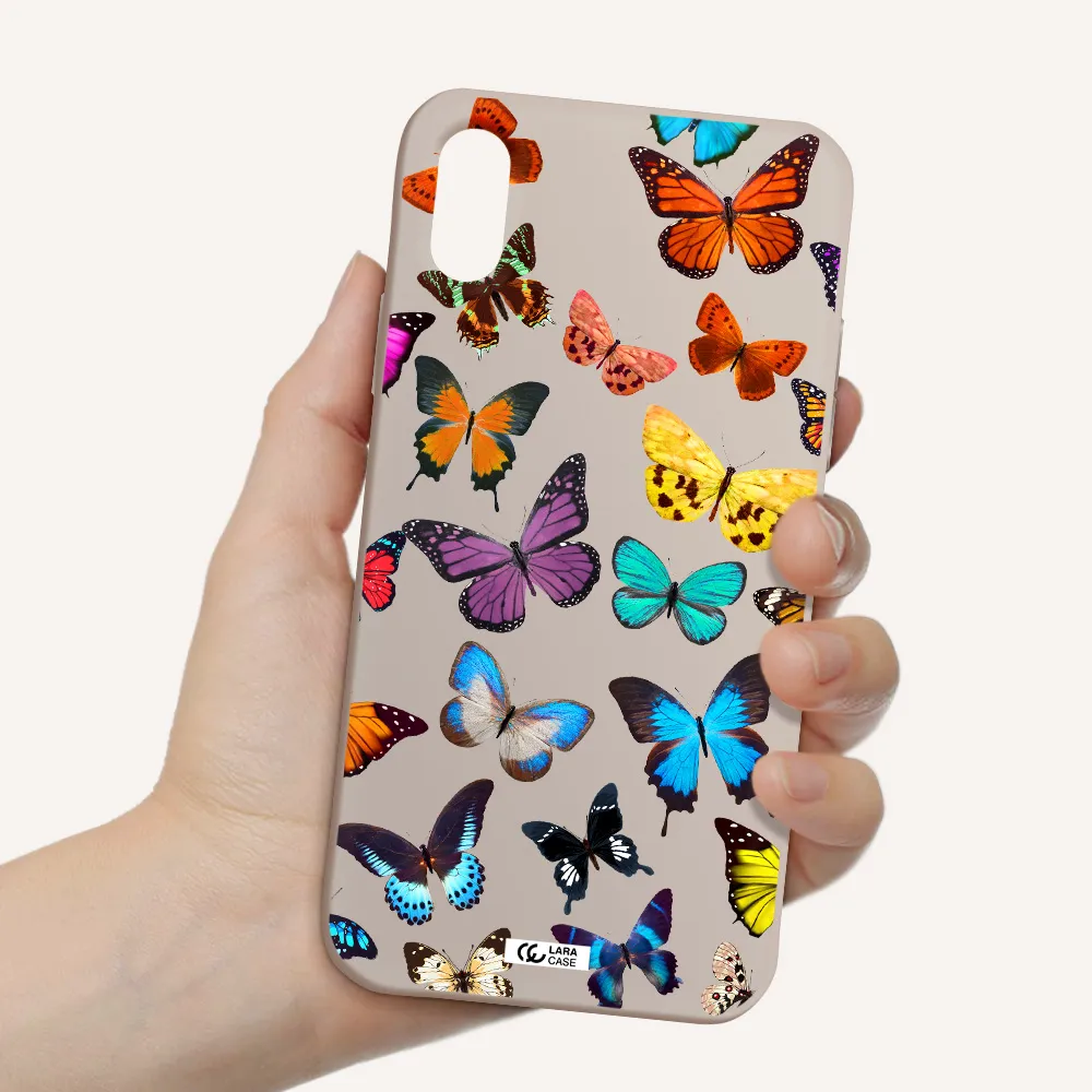 Colorful Butterflies Apple iPhone XS Silicone Stone Case