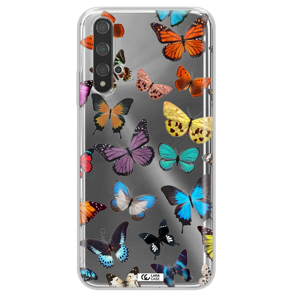 Colorful Butterflies Huawei Nova 5t Clear TPU Case