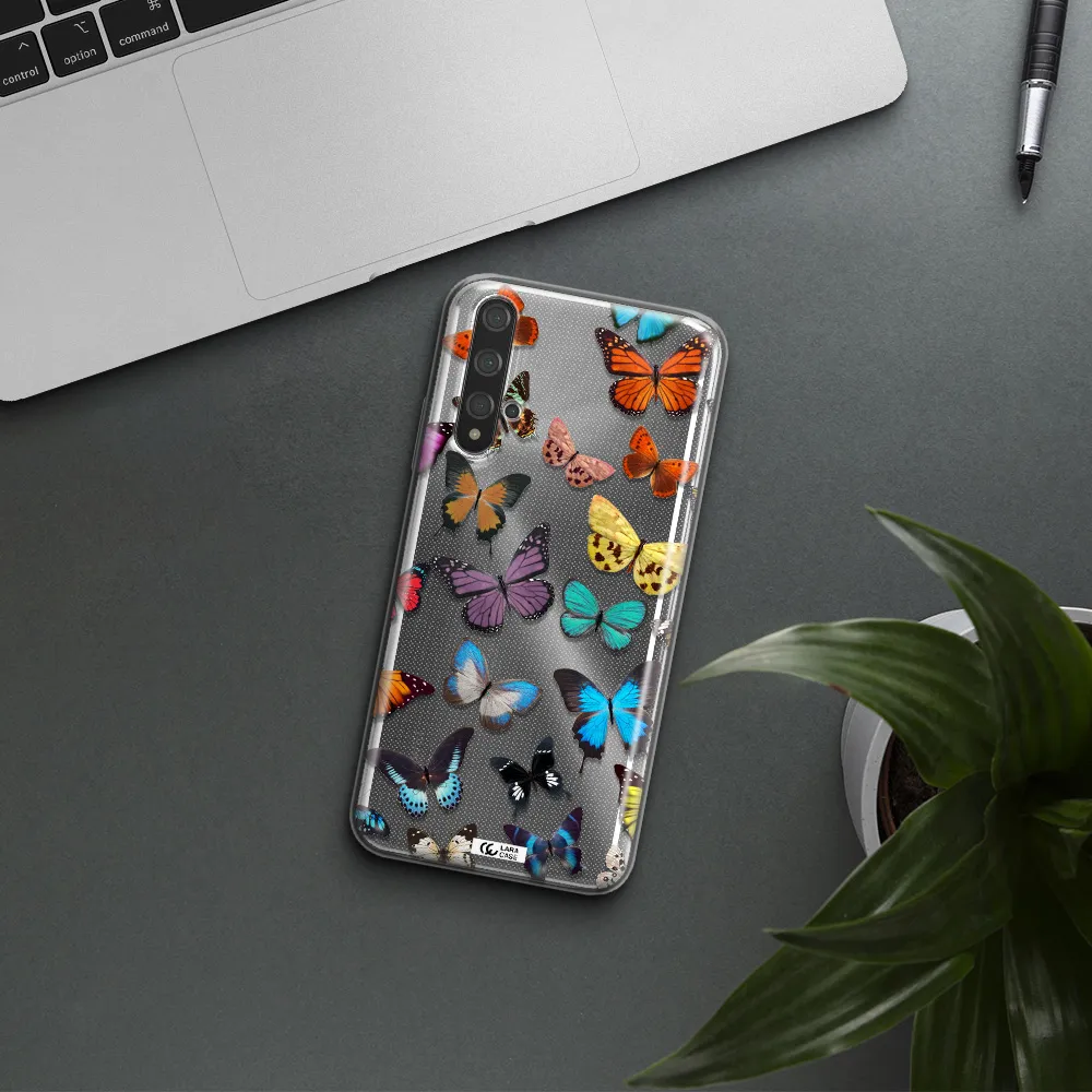 Colorful Butterflies Huawei Nova 5t Clear TPU Case