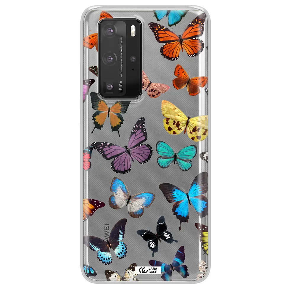 Colorful Butterflies Huawei P40 Pro Clear TPU Case