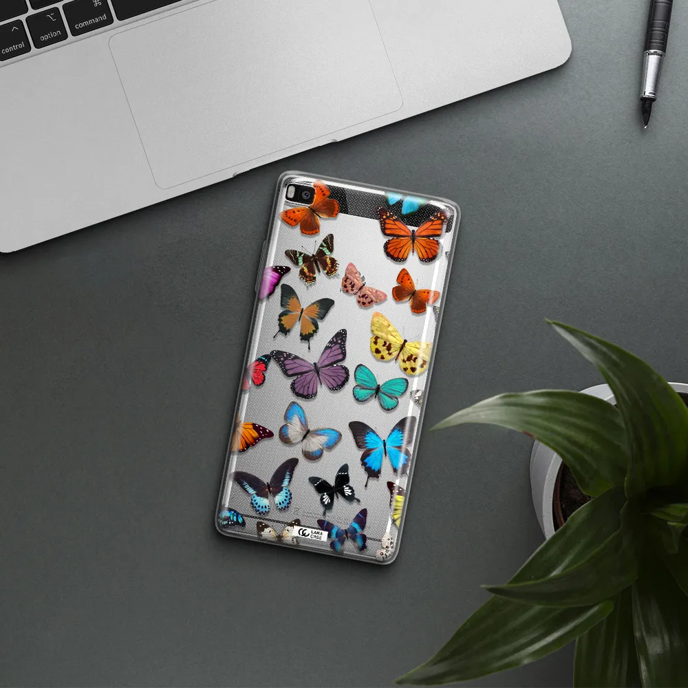 Colorful Butterflies Huawei P8 Clear TPU Case