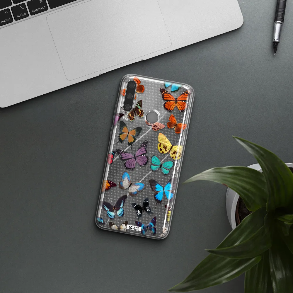 Colorful Butterflies Huawei Y6P Clear TPU Case