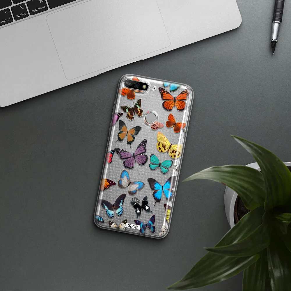 Colorful Butterflies Huawei Y7 2018 Clear TPU Case