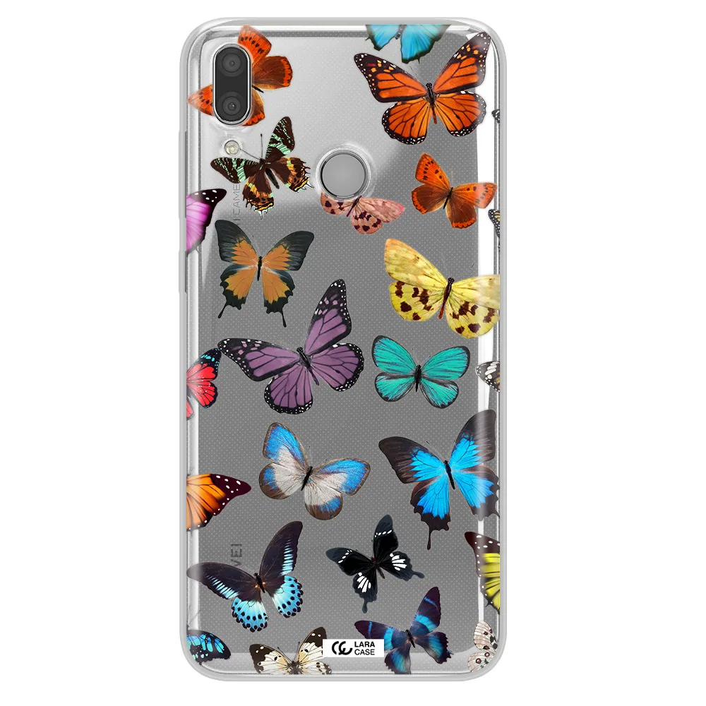 Colorful Butterflies Huawei Y7 2019 Clear TPU Case