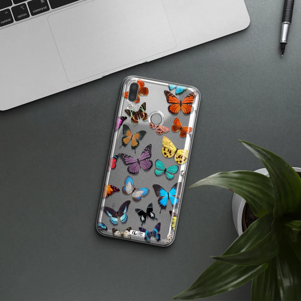 Colorful Butterflies Huawei Y7 2019 Clear TPU Case