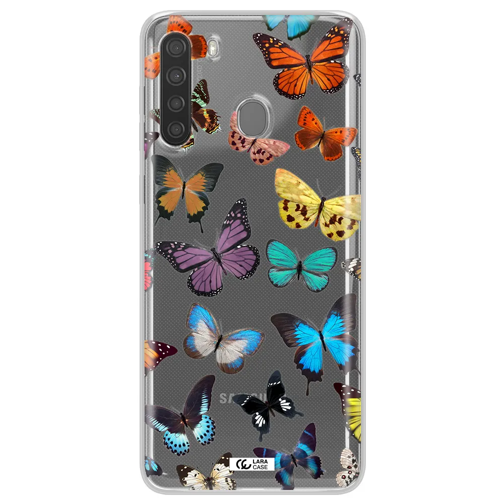 Colorful Butterflies Samsung A21 Clear TPU Case
