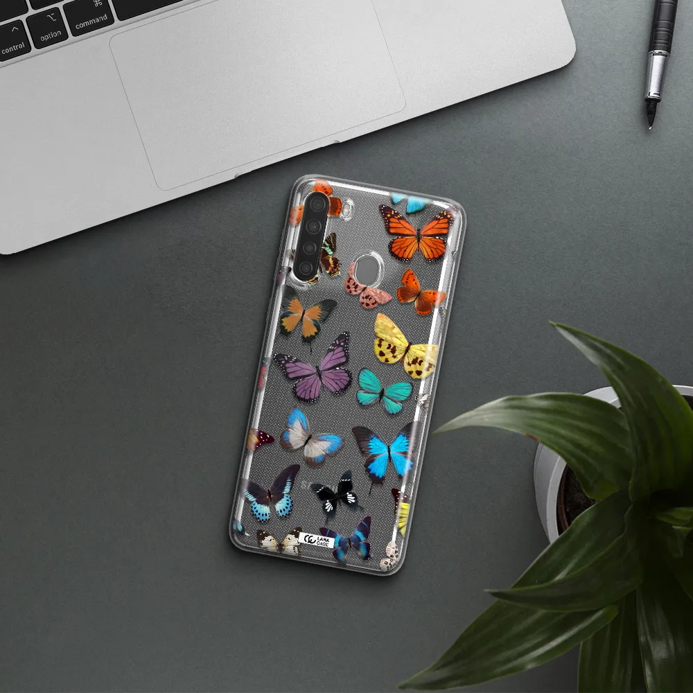 Colorful Butterflies Samsung A21 Clear TPU Case