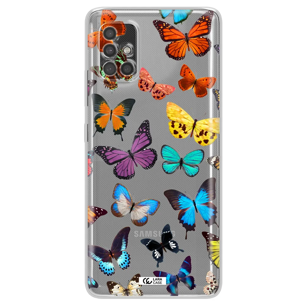 Colorful Butterflies Samsung A40S Clear Tpu Case