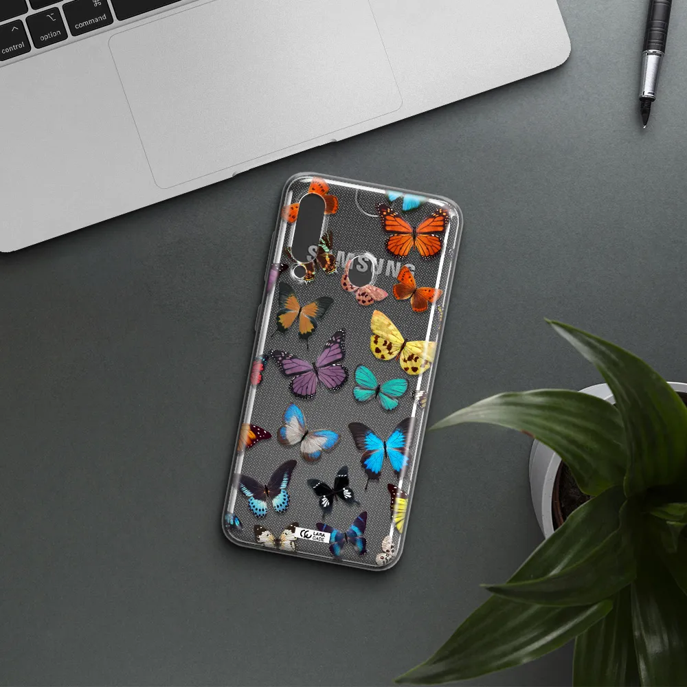 Colorful Butterflies Samsung A60 Clear TPU Case