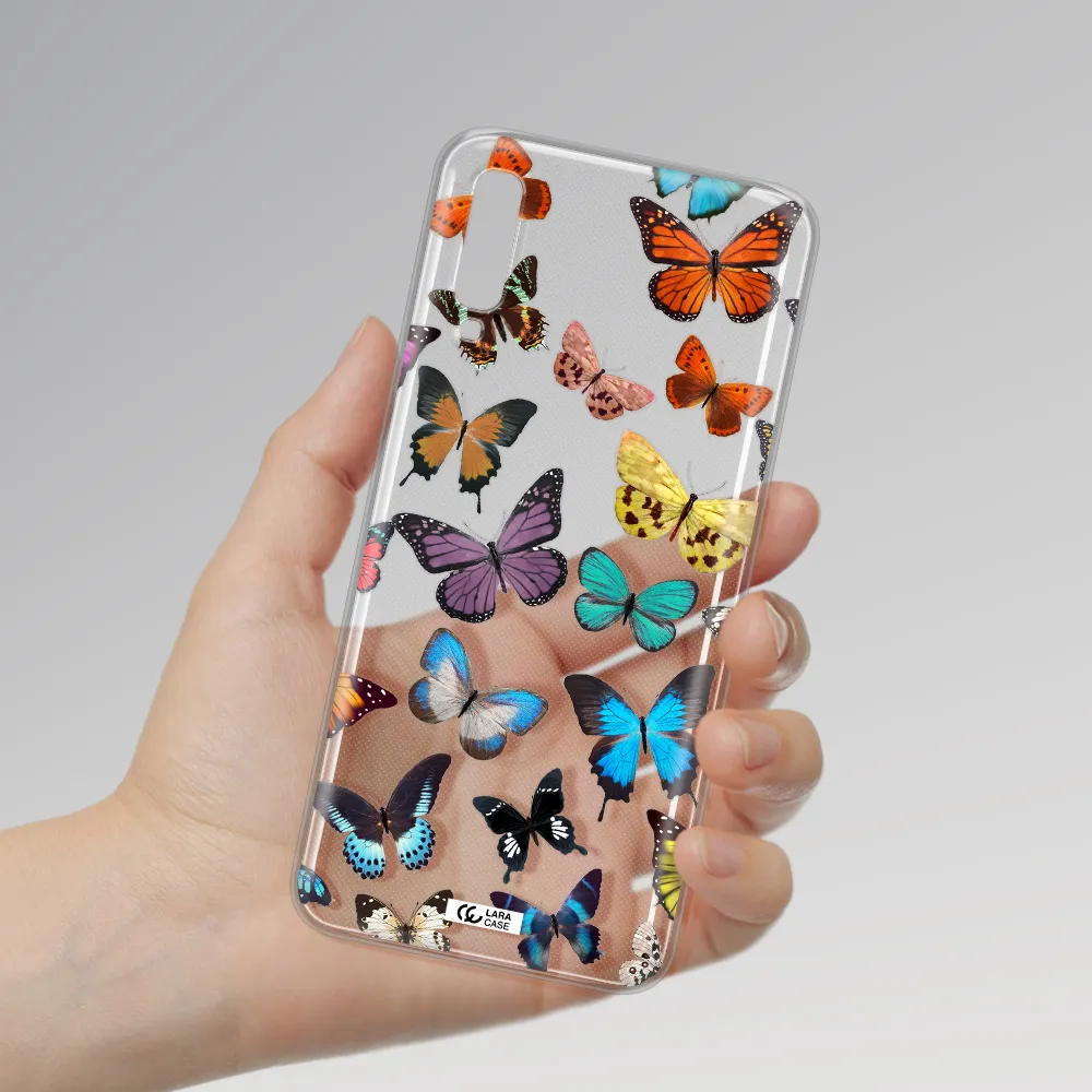 Colorful Butterflies Samsung A70 Clear TPU Case