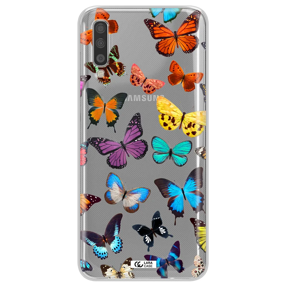 Colorful Butterflies Samsung A70S Clear Tpu Case