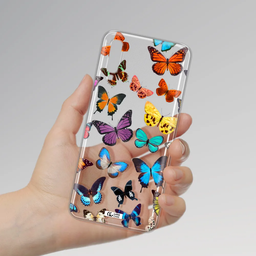 Colorful Butterflies Samsung A70S Clear Tpu Case