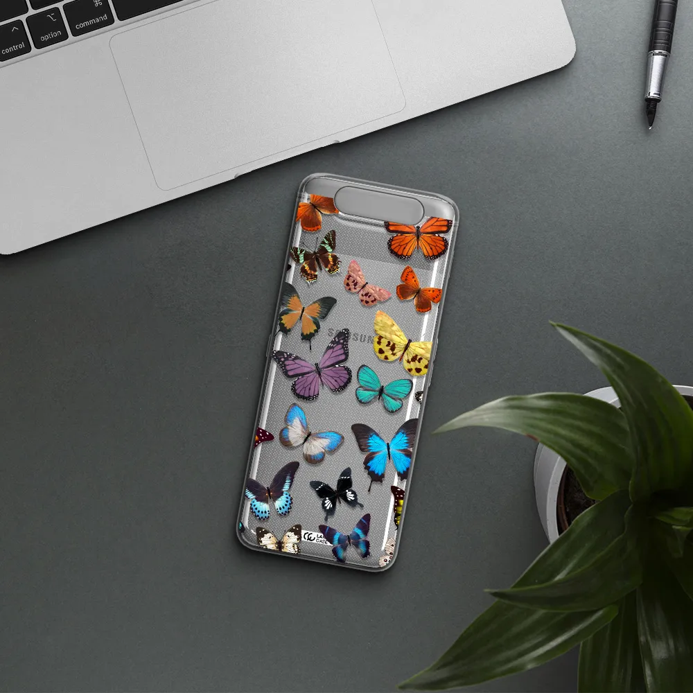 Colorful Butterflies Samsung A80 Clear TPU Case