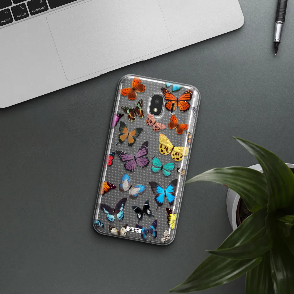 Colorful Butterflies Samsung J4 Clear TPU Case