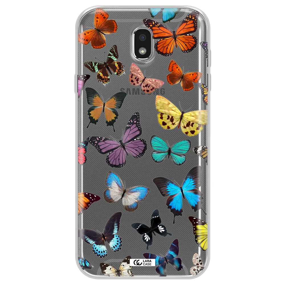 Colorful Butterflies Samsung J7 Pro Clear TPU Case