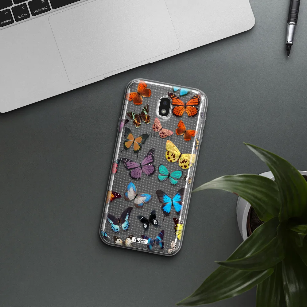 Colorful Butterflies Samsung J7 Pro Clear TPU Case