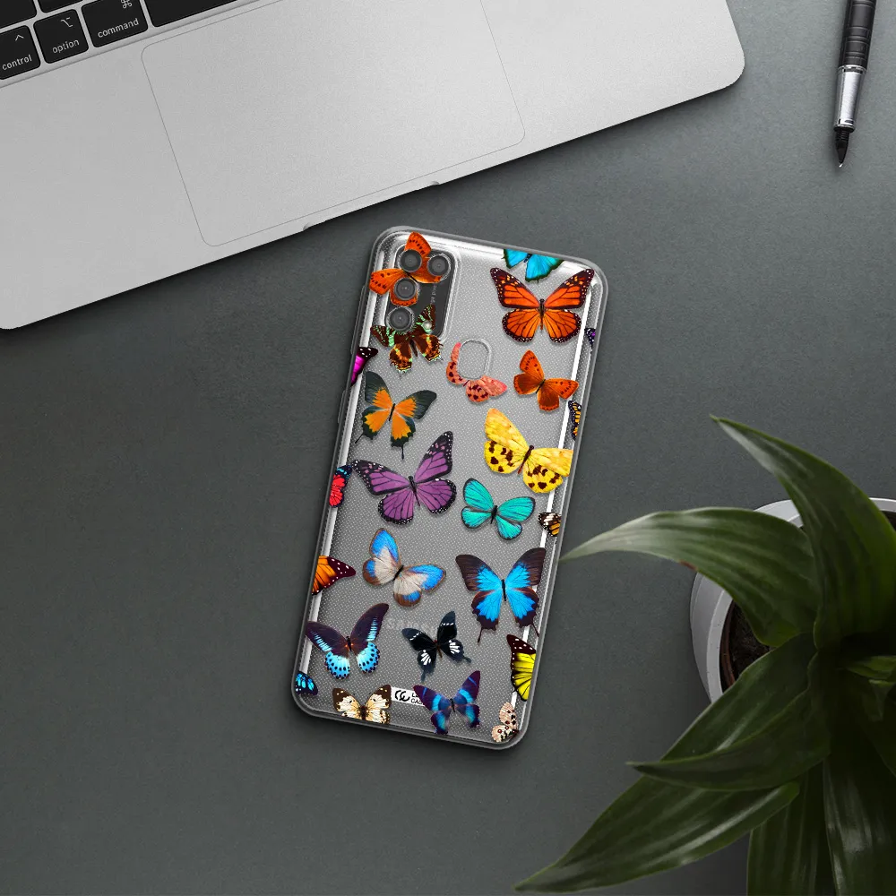 Colorful Butterflies Samsung M31 Clear TPU Case