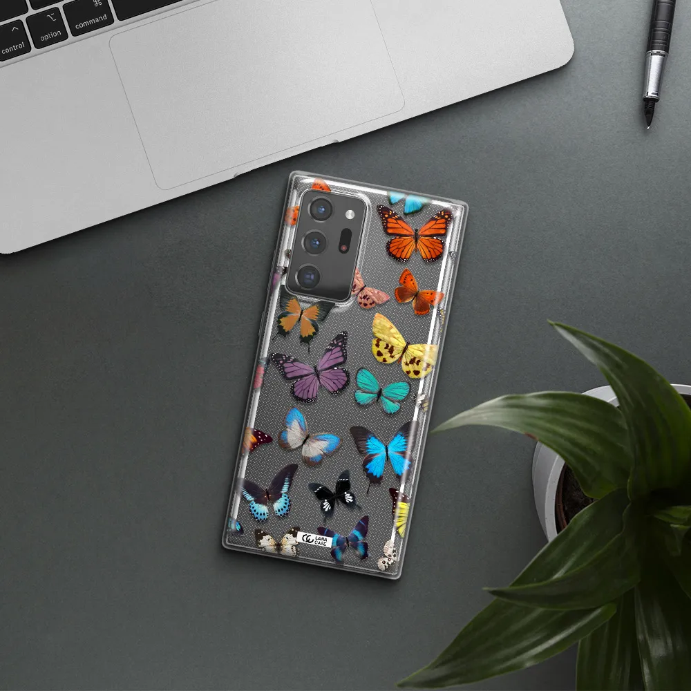 Colorful Butterflies Samsung Note 20 Ultra Clear TPU Case