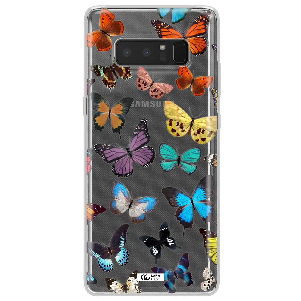 Colorful Butterflies Samsung Note 8 Clear TPU Case