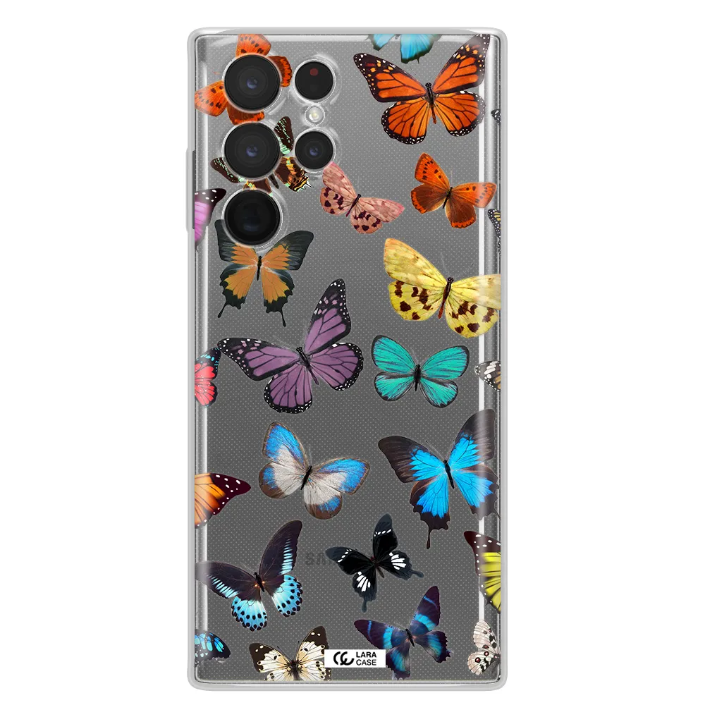 Colorful Butterflies Samsung S 22 Ultra Clear TPU Case
