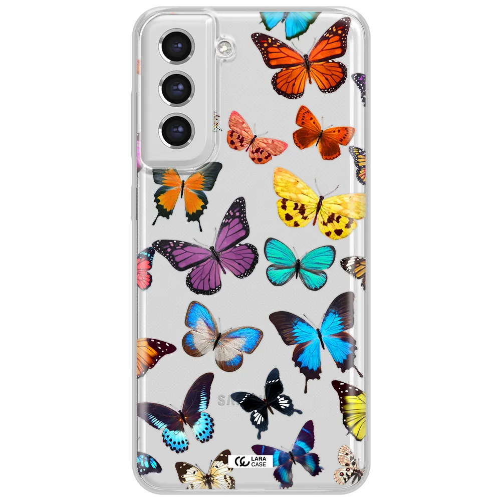 Colorful Butterflies Samsung S21 Fe Clear Tpu Case