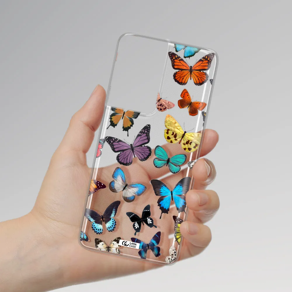 Colorful Butterflies Samsung S21 Ultra Clear TPU Case