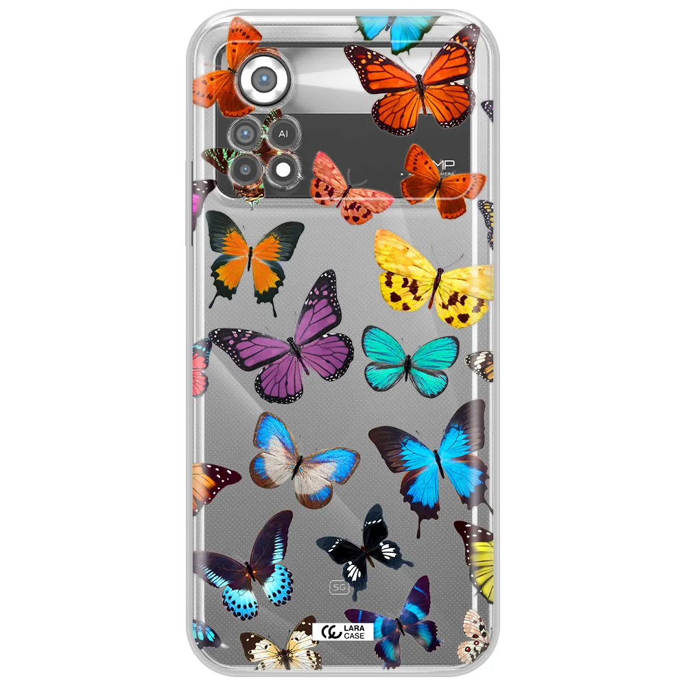 Colorful Butterflies Xiaomi Poco X4 Pro Clear TPU Case
