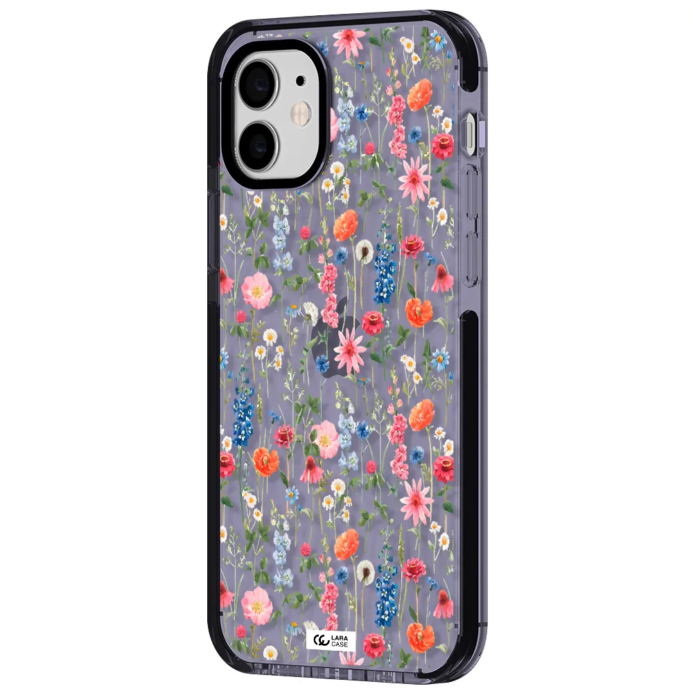 Green Blue Red Flowers Apple iPhone 11 impact Lilac Case