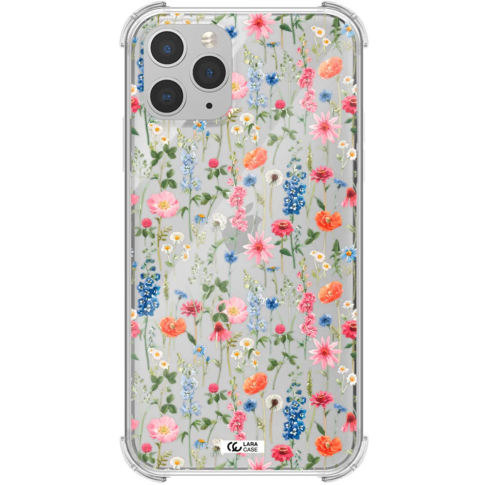 Green Blue Red Flowers Apple iPhone 11 pro Clear PC Case
