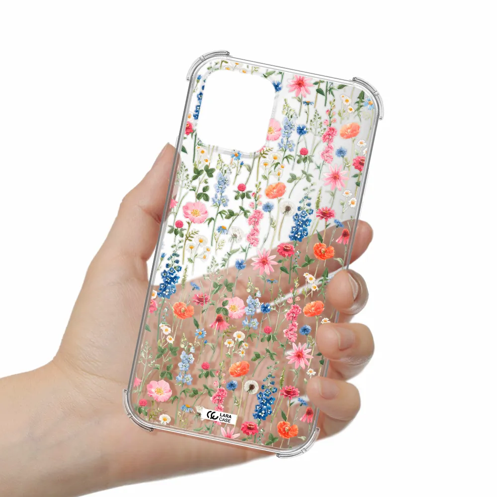 Green Blue Red Flowers Apple iPhone 11 pro Clear PC Case