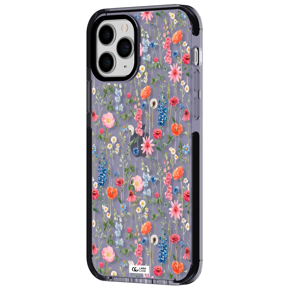 Green Blue Red Flowers Apple iPhone 11 pro impact Lilac Case