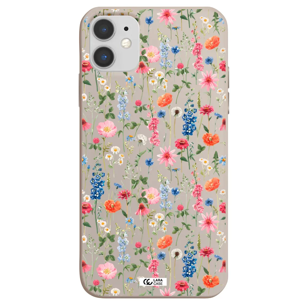 Green Blue Red Flowers Apple iPhone 11 Silicone Stone Case